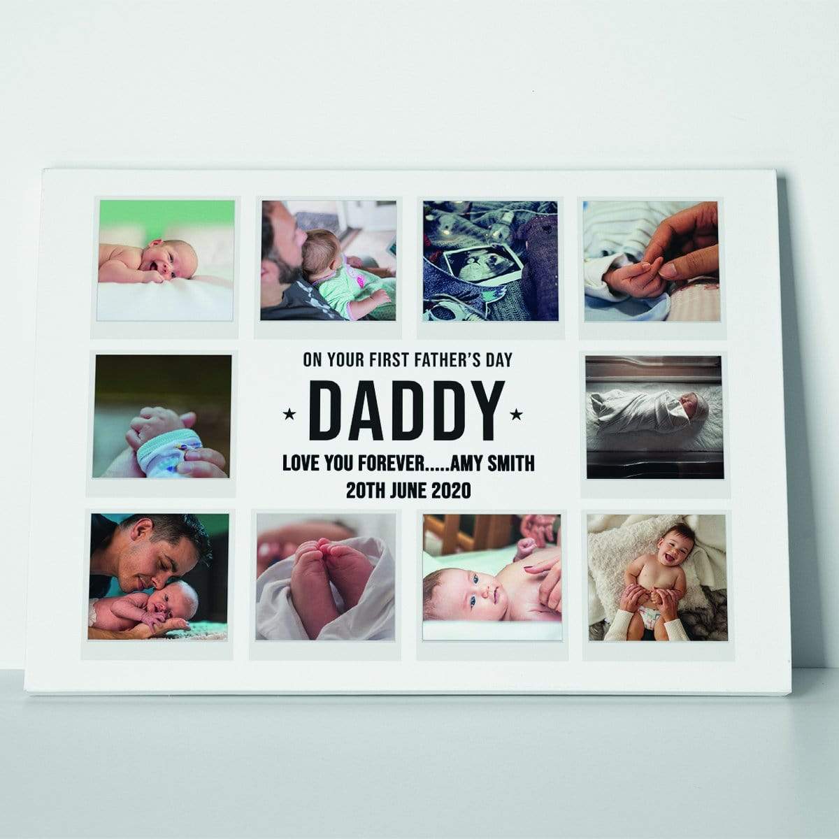 First Fathers Day Photo Canvas Print
